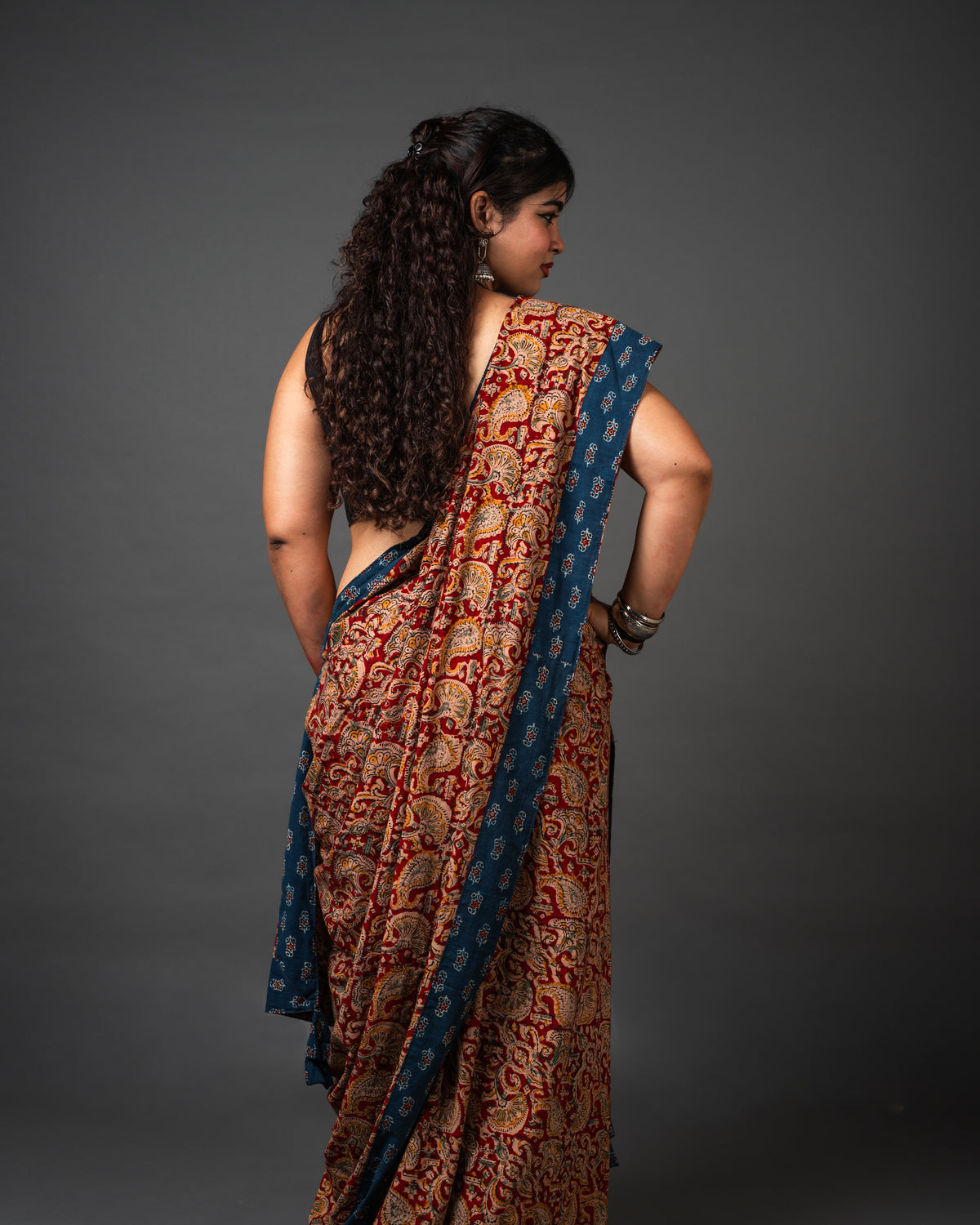 Kalamkari Cotton Mekhela Style Two-Piece Saree 02