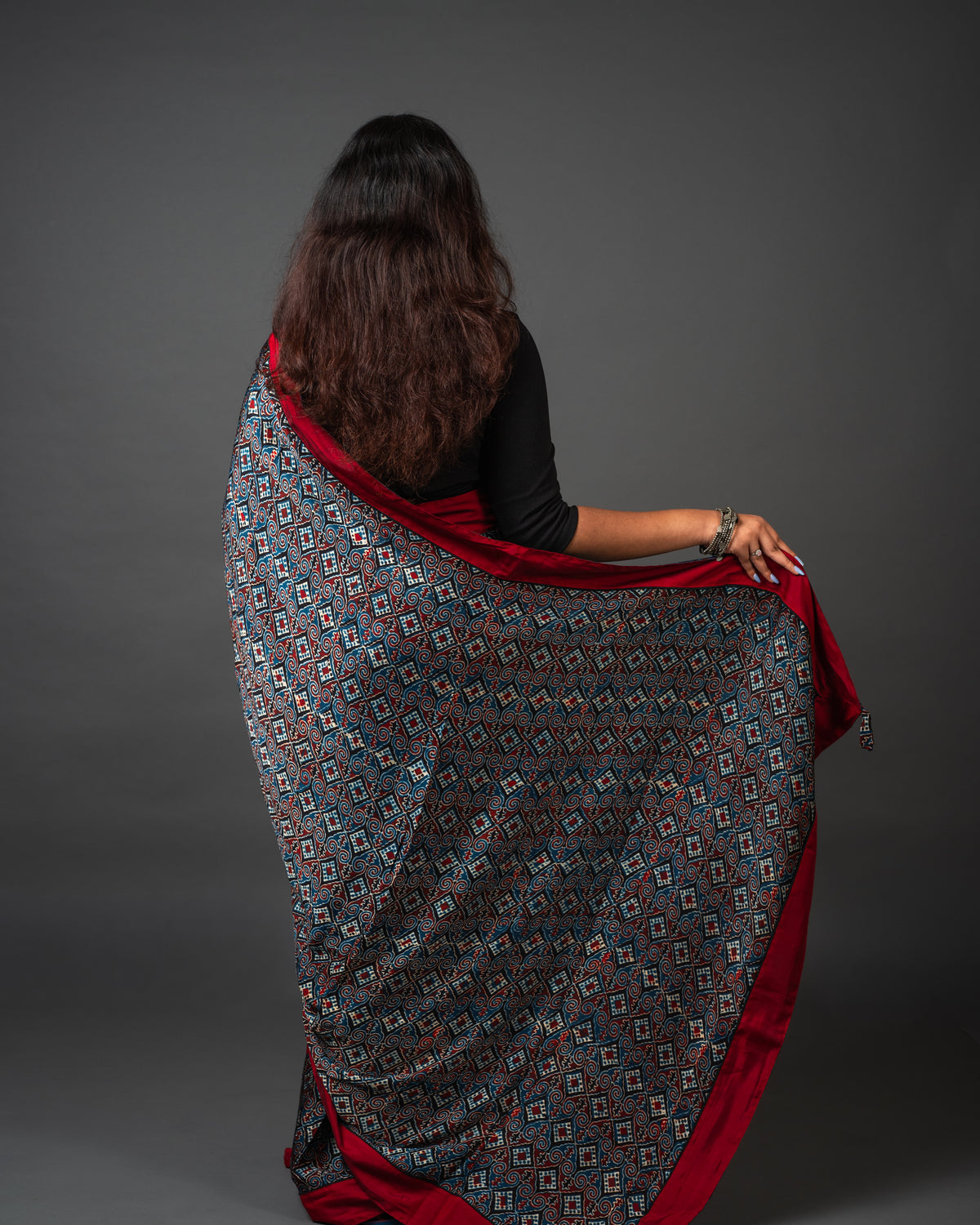 Ajrakh Modal Saree 03