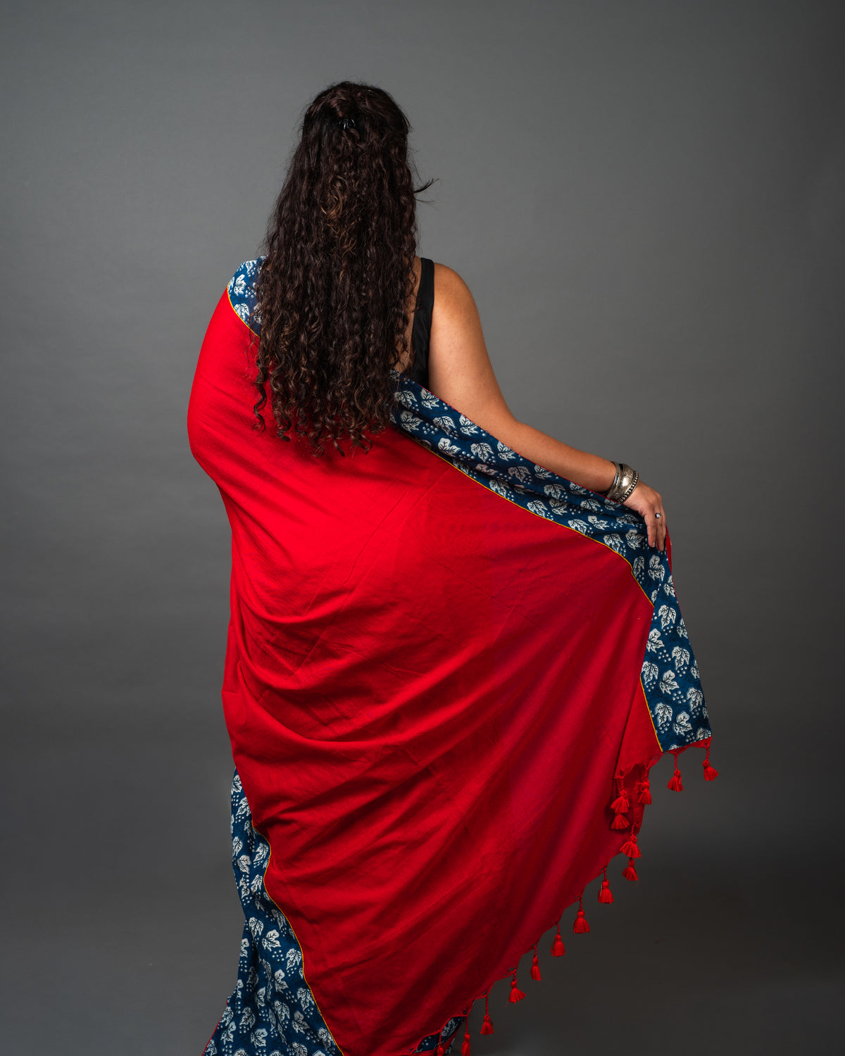 Cotton Indigo Prints Saree