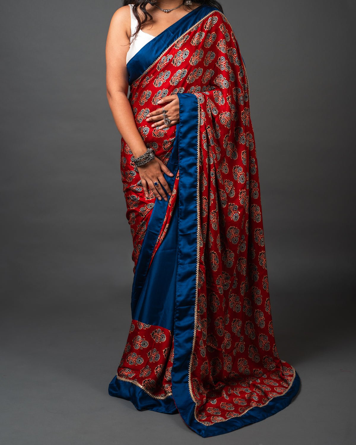 Ajrakh Modal Saree 02