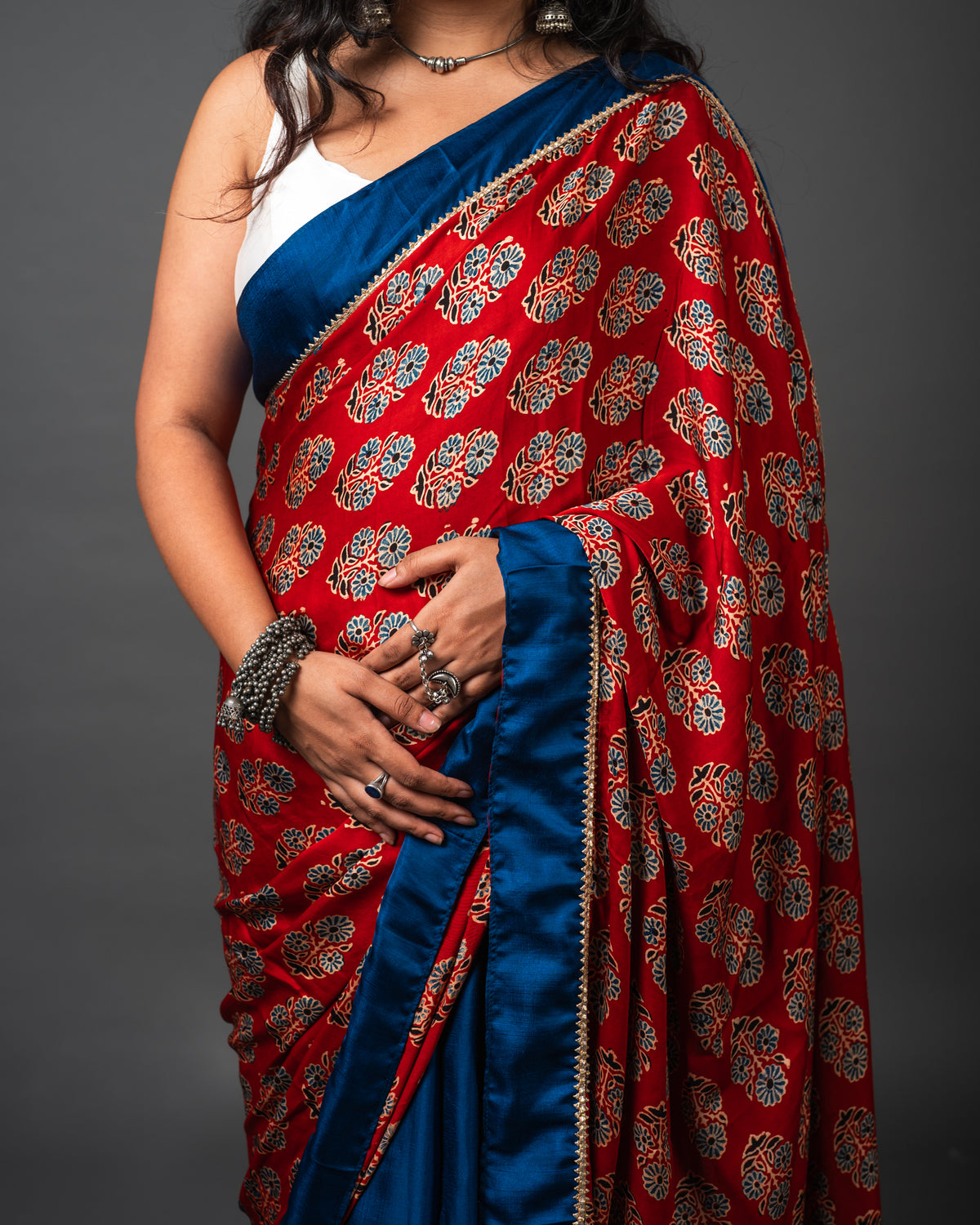 Ajrakh Modal Saree 02