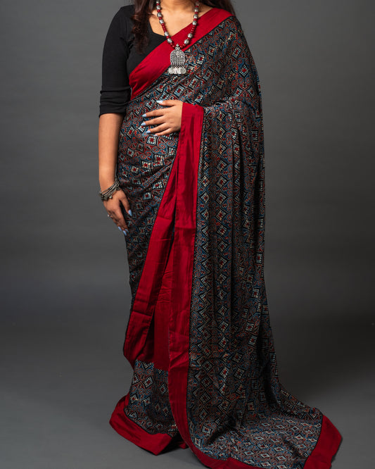 Ajrakh Modal Saree 03