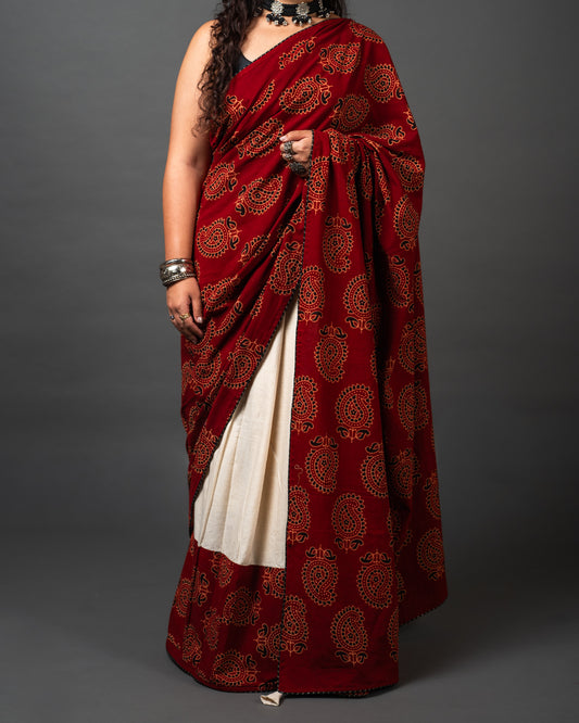 Jaipuri Block Print Saree 01