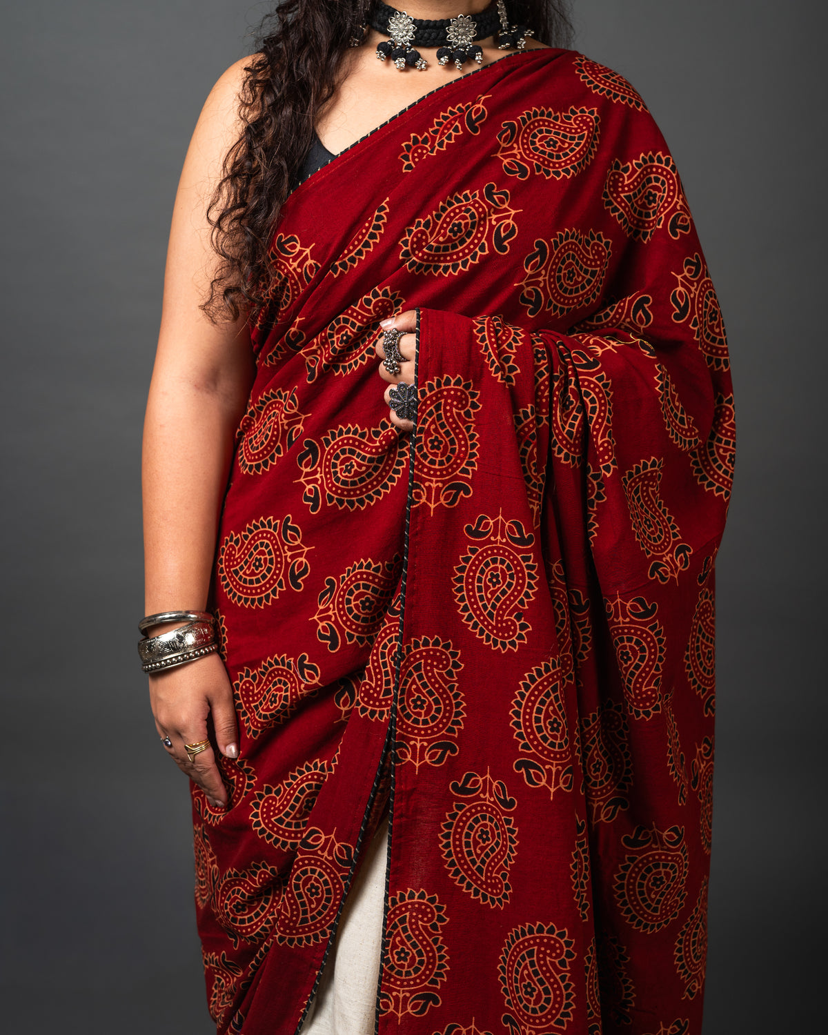 Jaipuri Block Print Saree 01
