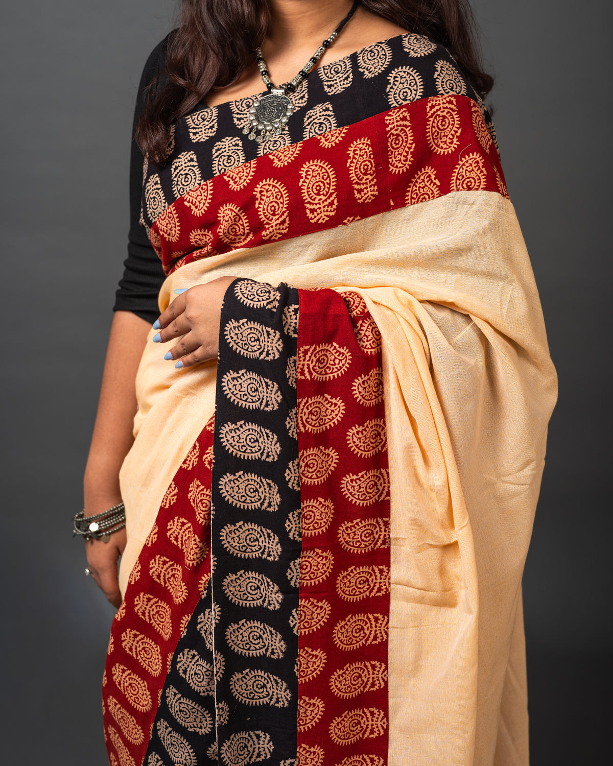 Jaipuri Block Print Saree 02