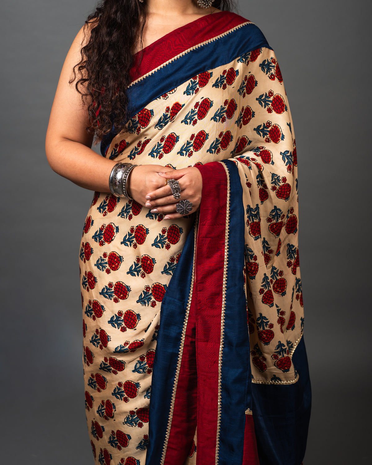 Ajrakh Modal Saree 04