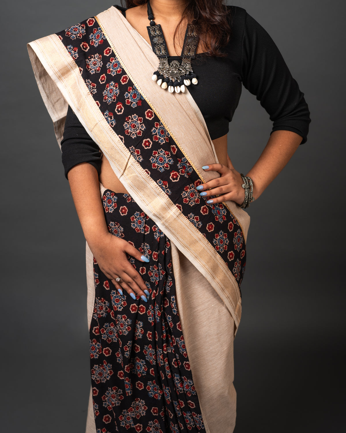 Ajrakh South Cotton Saree