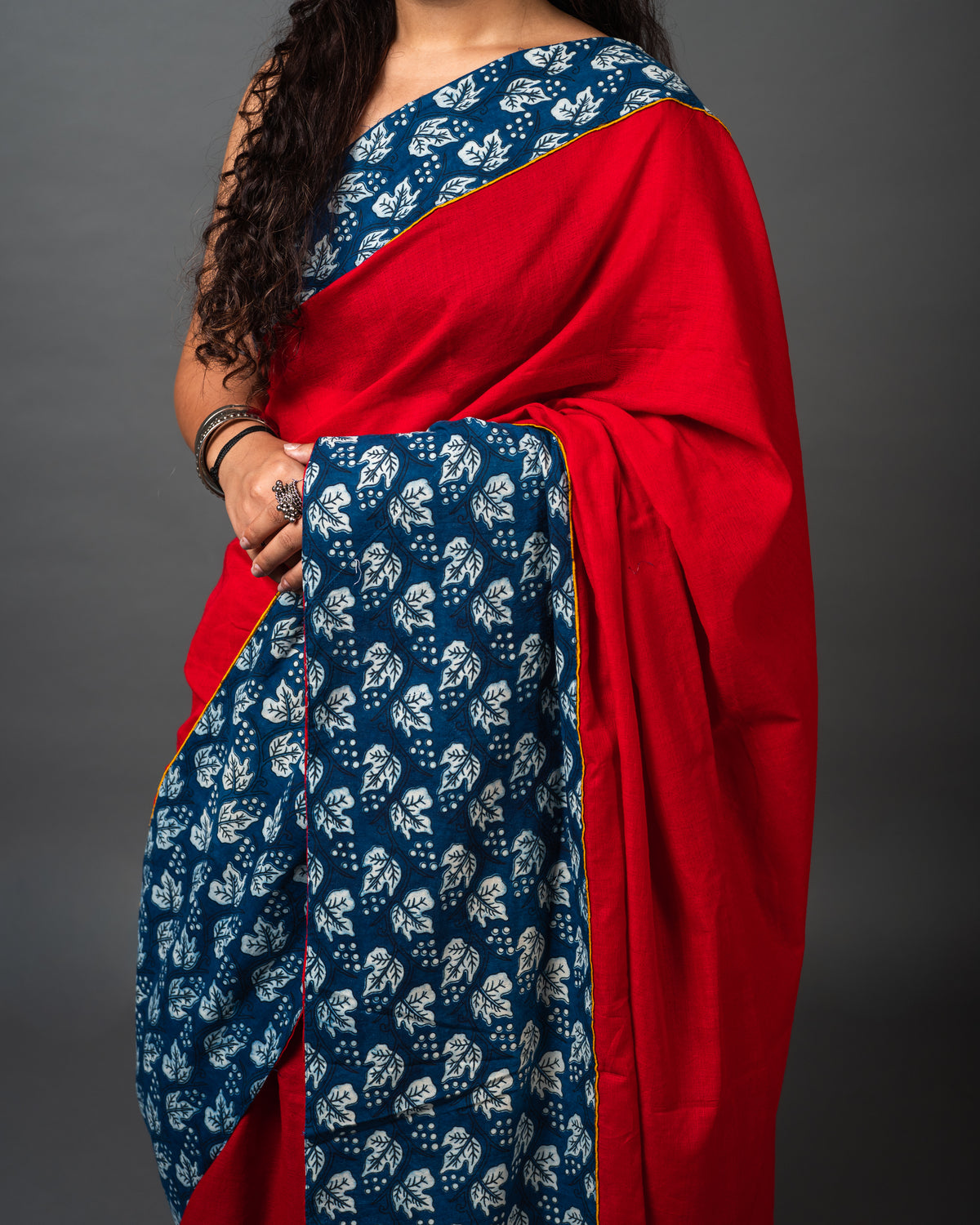 Cotton Indigo Prints Saree