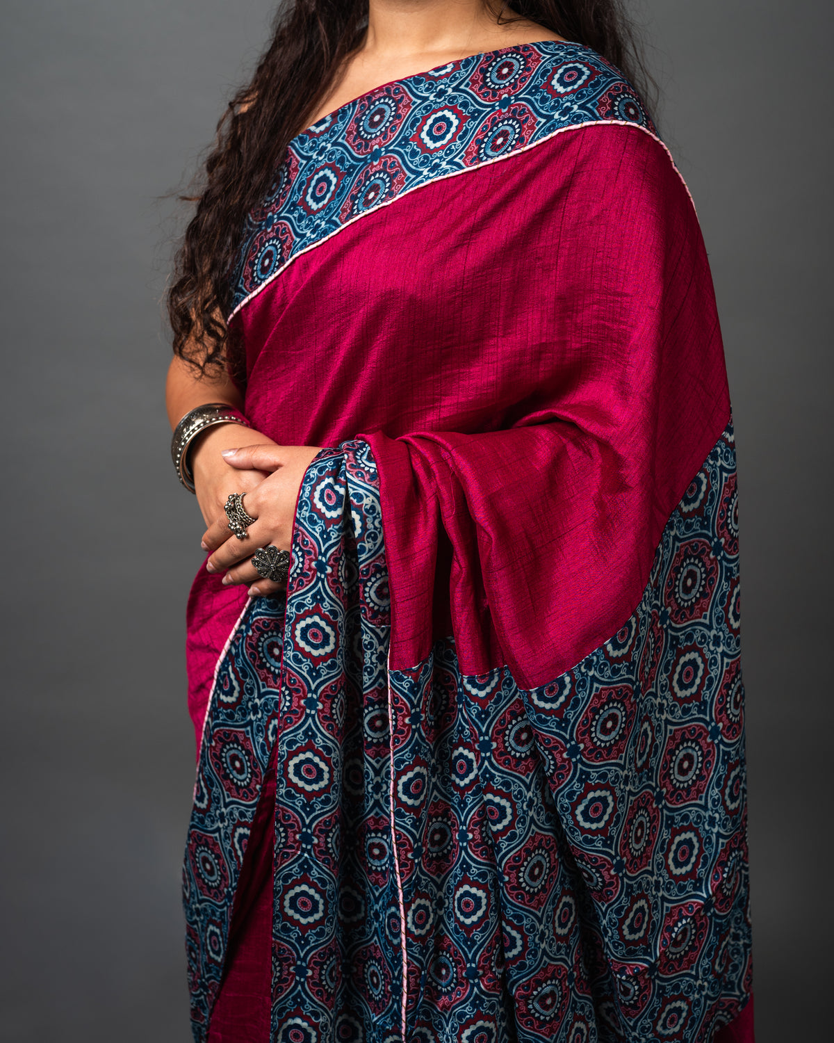 Ajrakh Modal Saree 05