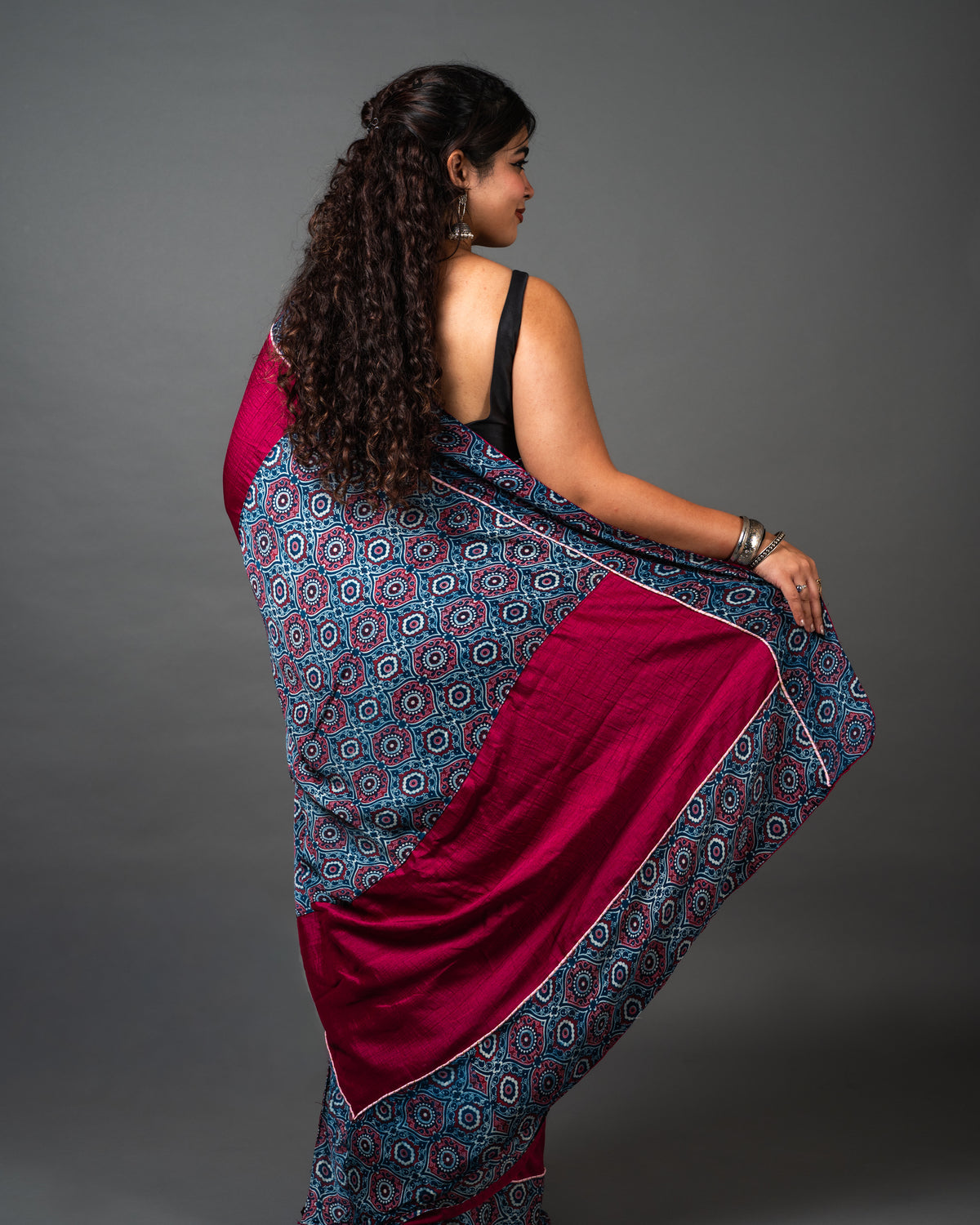 Ajrakh Modal Saree 05