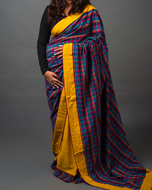 South Cotton Checks Saree